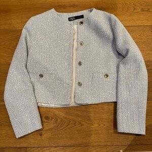 Zara Textured Button Up Jacket